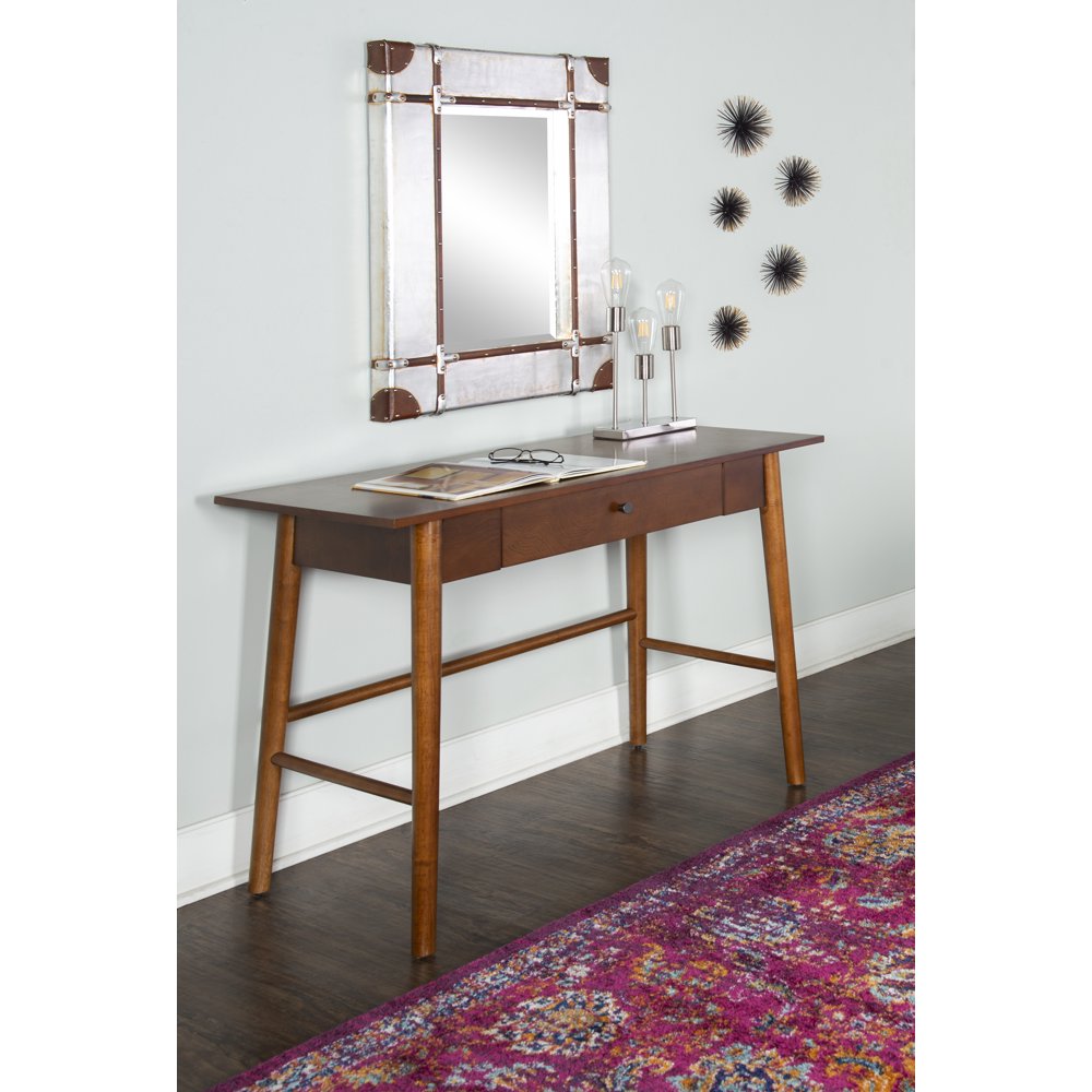 Linon Charlotte Desk, Rich Brown Finish, 30 inches Tall