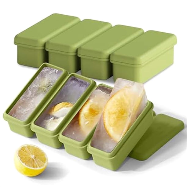 Moldes para Bloques de Hielo Al Aire Libre para Whisky,Moldes de Silicona Reforzados Reutilizables Molde para Hacer Hielo en Frío Caja para Hacer Hielo Verde