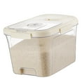 thumbnail image 2 of Rice Storage Box Transparent Sealed Press Type Magnetic Switch Kitchen Grain Storage Container for Dry Food Large Cream White, 2 of 10