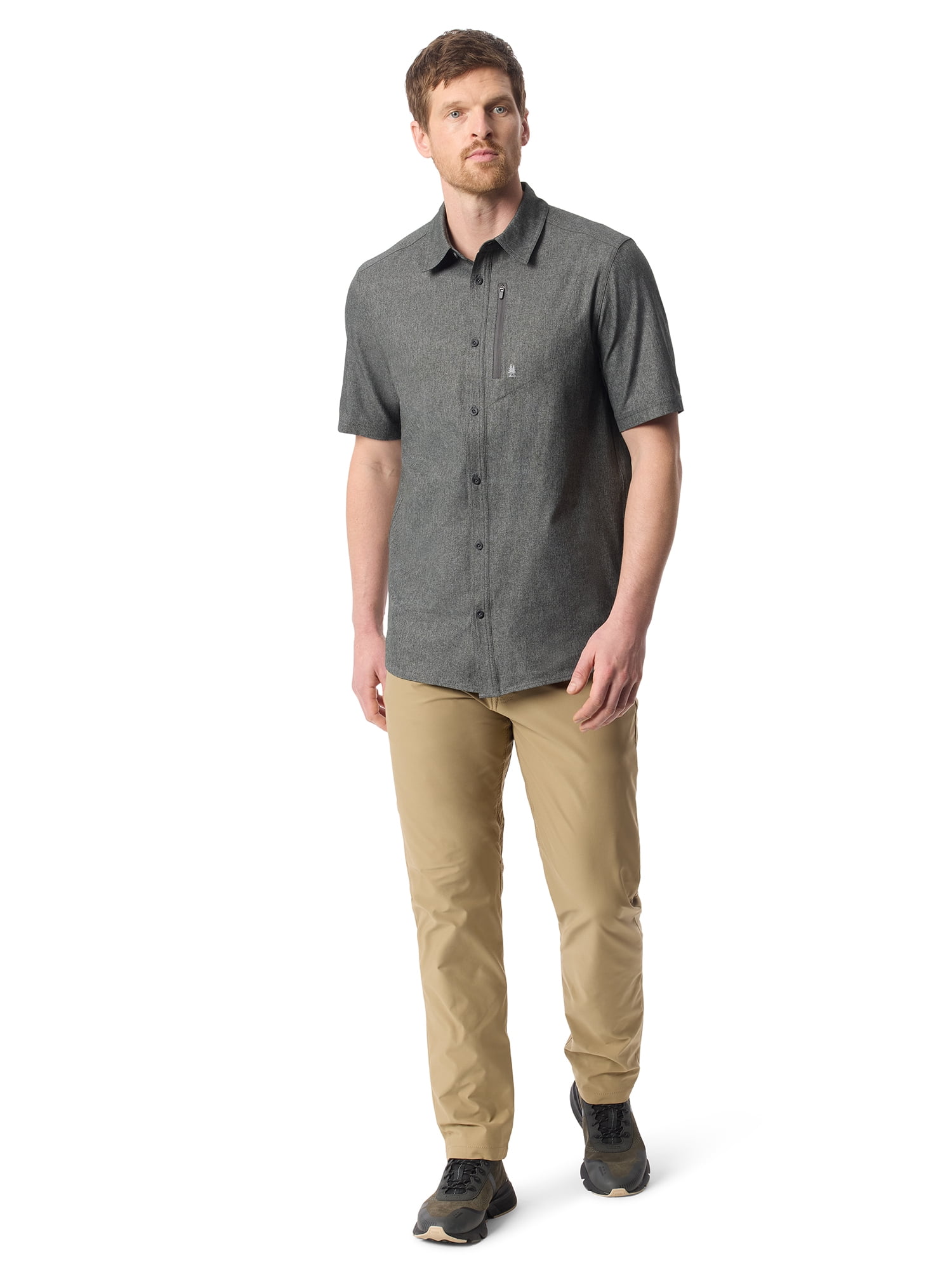 Bass & Co Men's Traveler Shirt with Short Sleeves, Size S-3XL