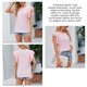 thumbnail image 3 of Mujer Cuello Redondo Ojal Tops Sueltos Doble Capa Volantes Trim Sin Mangas Blusa Camisetas para Verano, 3 of 6