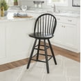 thumbnail image 3 of Linon Newton 24" Windsor Back Counter Stools, Black Finish, Set of 2, 3 of 13
