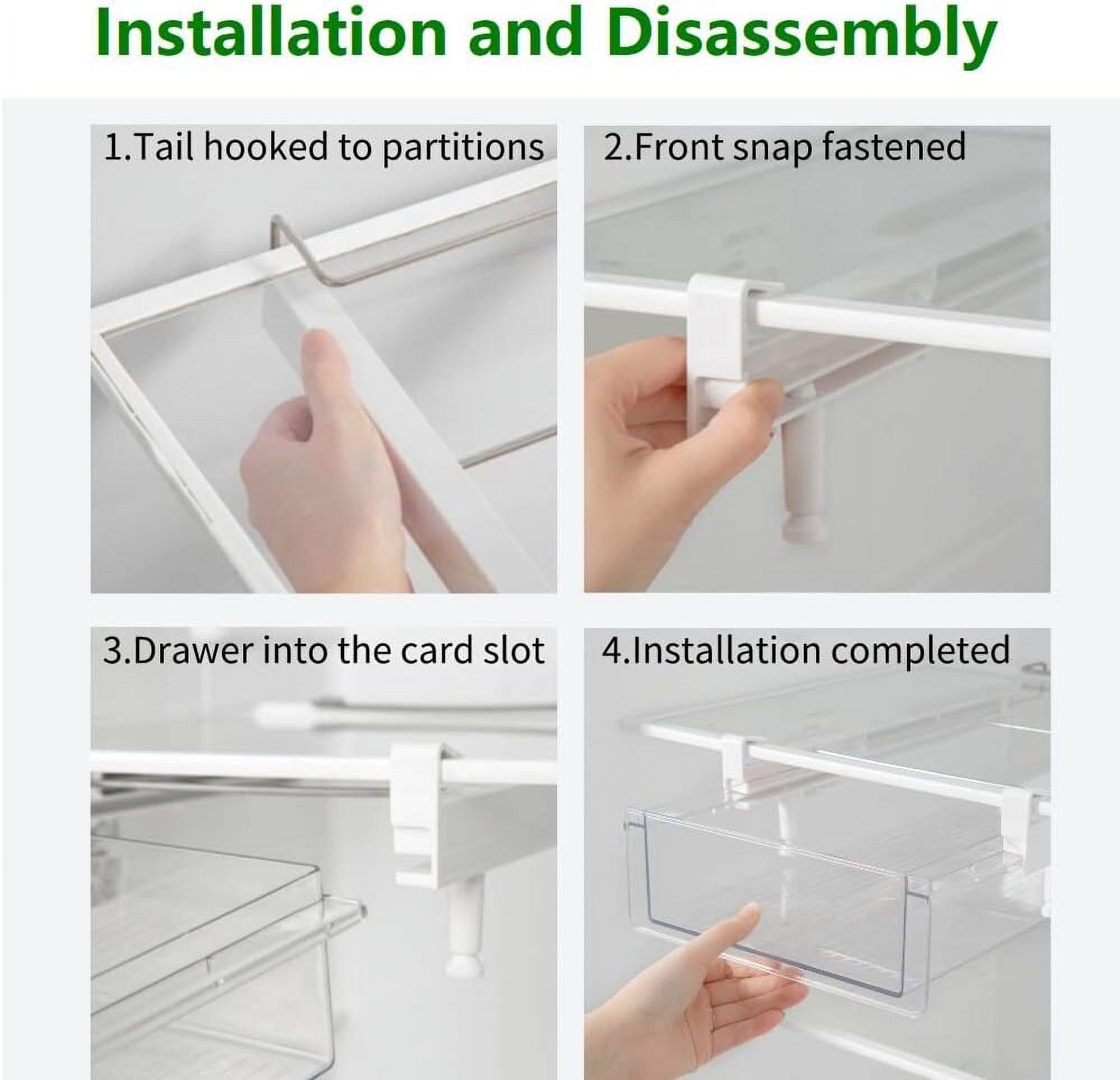 Fridge 28 Egg Drawer Pull Out,Clear Egg Holder Tray for Refrigerator With Handle, Refrigerator Organizer Bins Heavy Duty