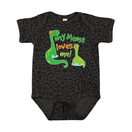 

Inktastic My Mema Loves Me Grandson Dinosaur Gift Baby Boy Bodysuit