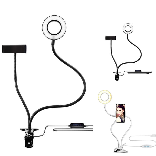 facefd Selfie Ring Light Cellphone Holder phone holder ring light Stand Clip-on Type Live Streaming Fill Light Flexible Bracket 360 Degree Rotation