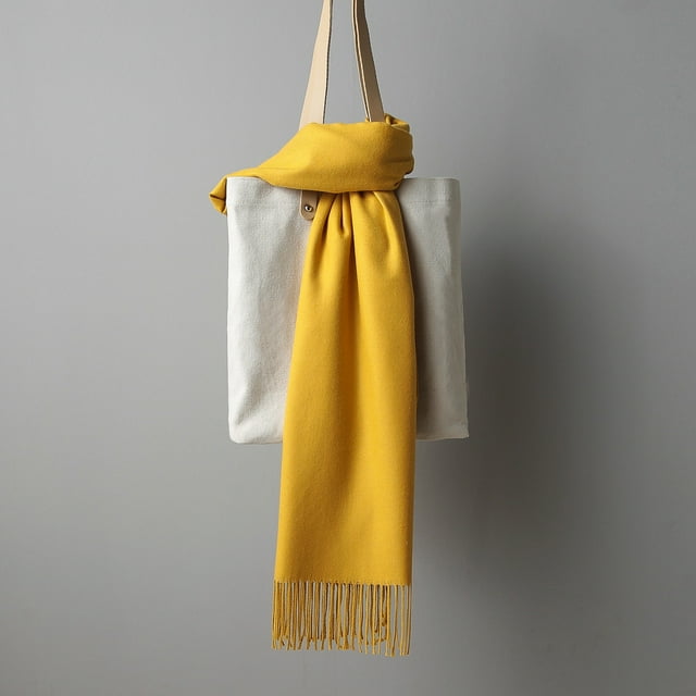 Bufanda grande de otoño e invierno para mujer, chal cálido con borlas, color sólido, cachemira gruesa, uso doble