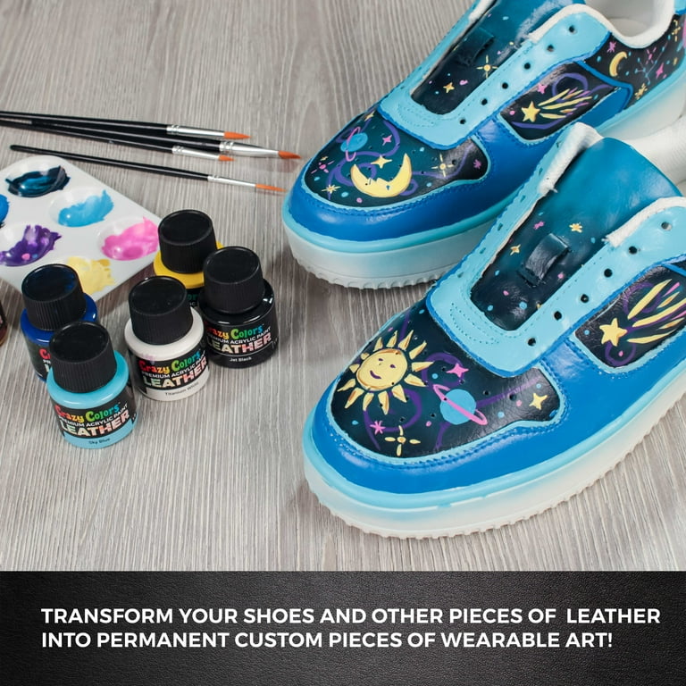 Crazy Colors Jet Black Acrylic Leather and Shoe Paint, oz For