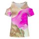 thumbnail image 3 of Camisas de Manga Corta para las Mujeres Blusa de Cuello Redondo de Impresión Casual, Top de Algodón de Imitación Ligero para el Hogar, el Uso Diario Y las Cuatro Estaciones, 3 of 4