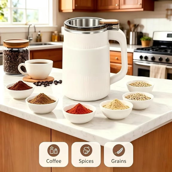 Electric Spice Grinder Stainless Steel Blade Coffee Bean Grain Mill Multifunctional Dry Herb Nuts Grinding Machine for Home Kitchen Use