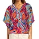 thumbnail image 1 of Fiudx Camisas para Mujer Blusa Informal de Manga Corta con Cuello En V y Botones Estampados para Mujer a La Moda, 1 of 5