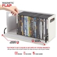 thumbnail image 3 of Caja de almacenamiento de DVD Stock Your Home de piel sintética blanca, 3 of 7