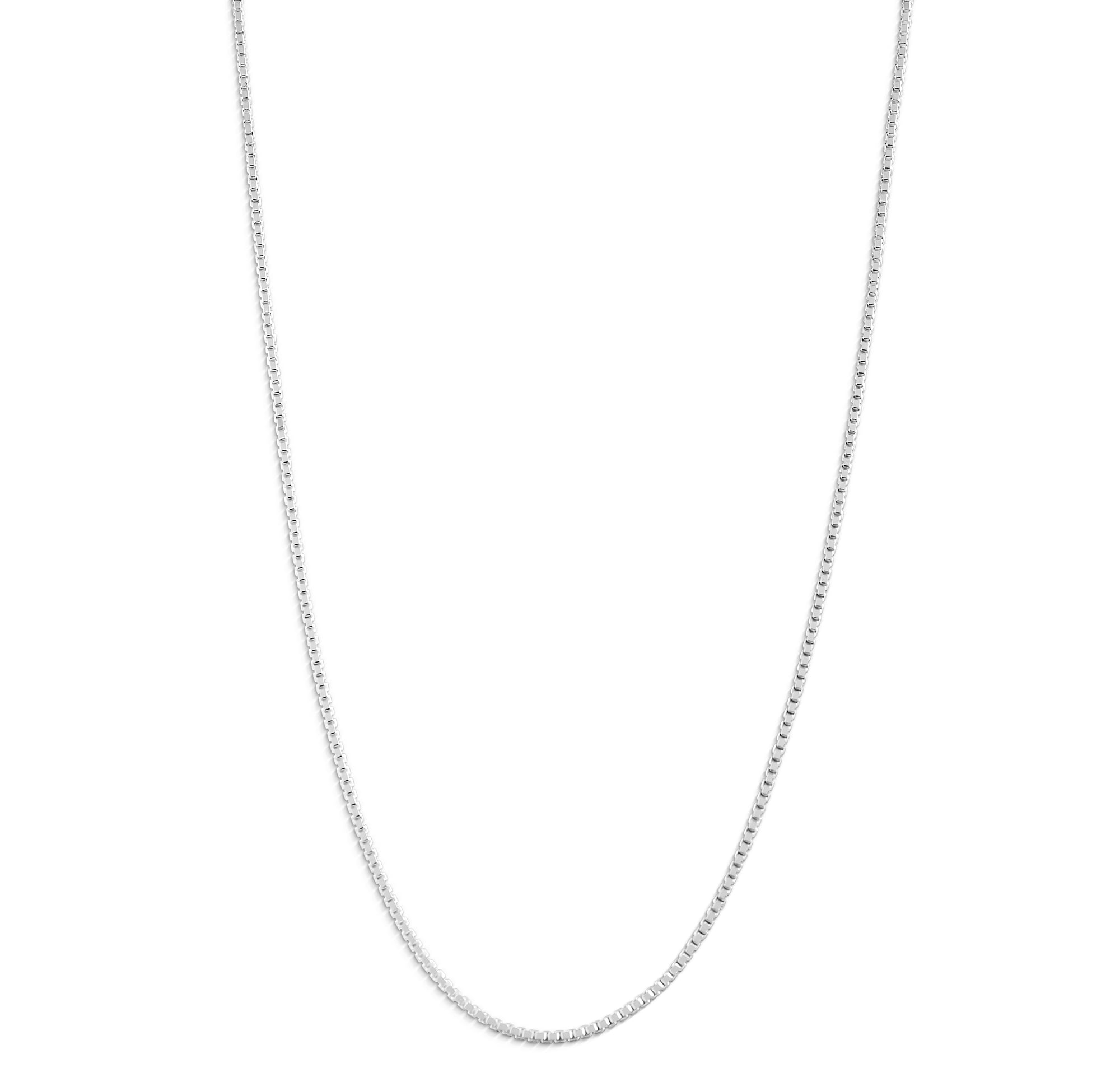 1mm Box Chain Necklace Sterling Silver 925 stamped 24 Inch With Gift Bag bxS bk 
