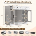 thumbnail image 6 of Cat Litter Box Enclosure with Glass Door and Side Access, Hidden Kitty Cabinet with Storage Drawers and Built-in Light, Indoor Cat House Side Table, White, 6 of 9