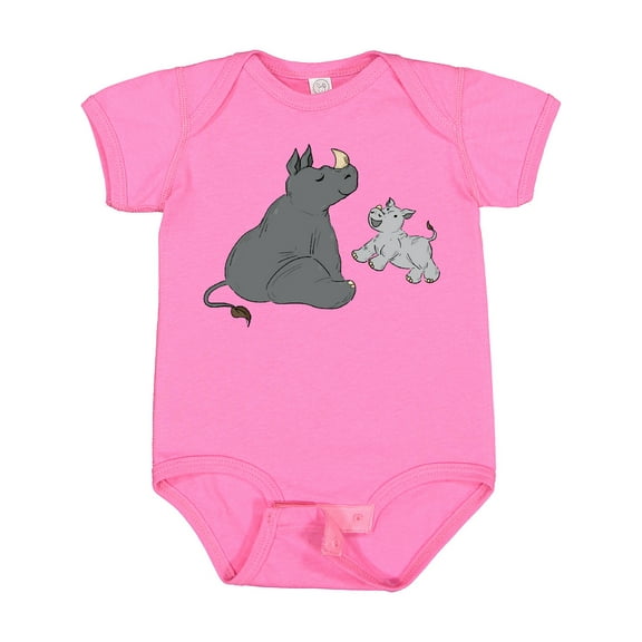 Inktastic Cute Rhinos Boys or Girls Baby Bodysuit
