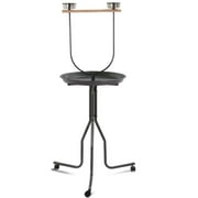 Yaheetech Bird Stand with Stainless Steel Bows & Tray & Wheels 61.8" Height