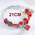 thumbnail image 2 of Pulsera navideña para mujer, pulsera colgante con dije de cuentas navideñas, pulsera de cadena de serpiente, regalo de joyería navideña, 21 cm, 2 of 7