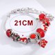 thumbnail image 2 of Pulsera navideña para mujer, pulsera colgante con dije de cuentas navideñas, pulsera de cadena de serpiente, regalo de joyería navideña, 21 cm, 2 of 7