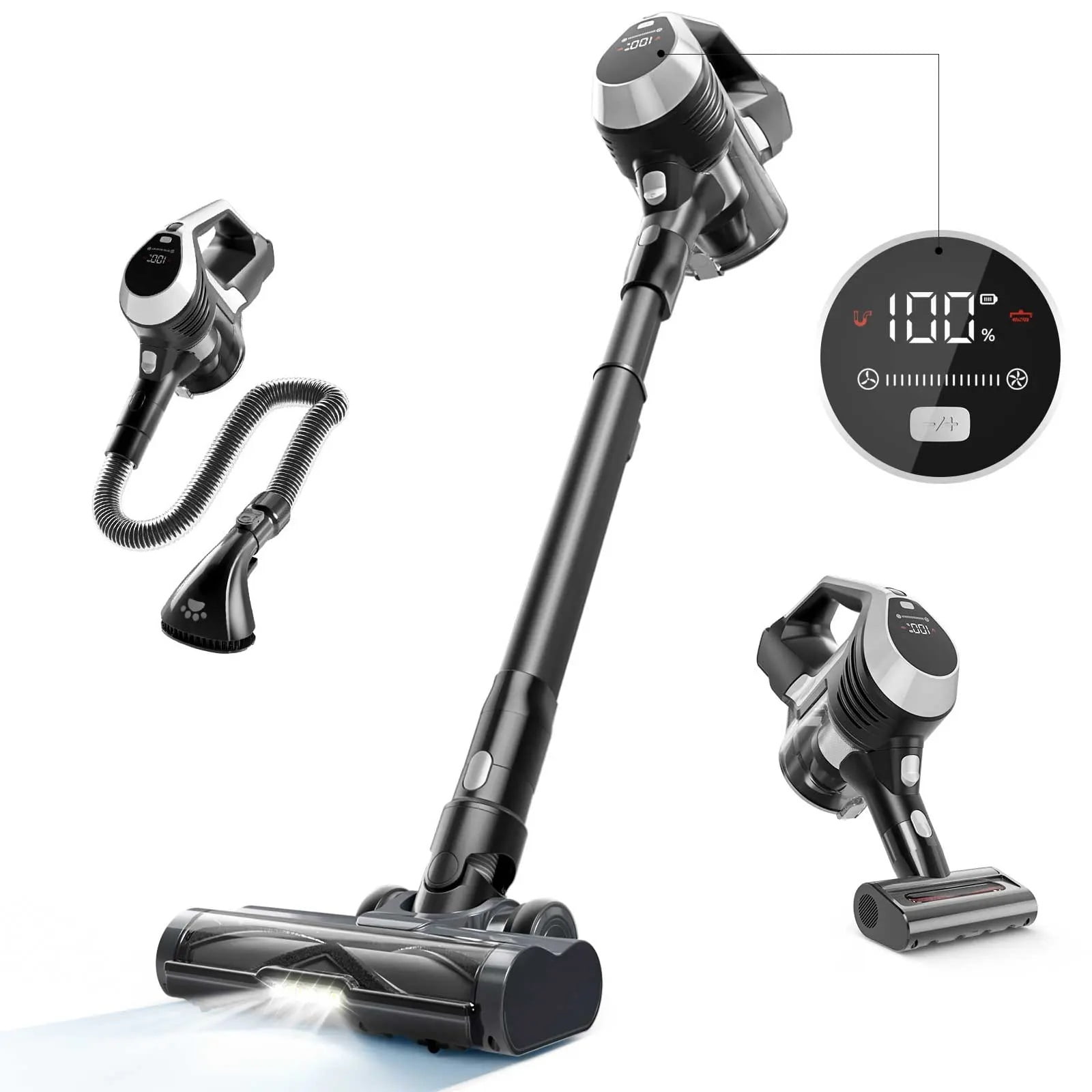 MOOSOO TC1 Cordless Vacuum 4in1 Stick Vacuum Cleaner with Large LED