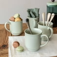 thumbnail image 6 of over&back Rim Stoneware Coffee Mugs - 4-Piece Mug Set - Enjoy the Perfect Cup of Coffee, Tea, Latte, and More - Semi-Matte Sage - 16oz, 6 of 10