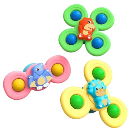 Tarmeek 3Pc Suction Cup Spinner Toys for Baby 0 6 12 18 Month, Rotating Top Toys for Toddlers 1-3 Year Old, Baby Bath Toy Sensory Toy for Infant, Christmas Birthday Gifts for Kids