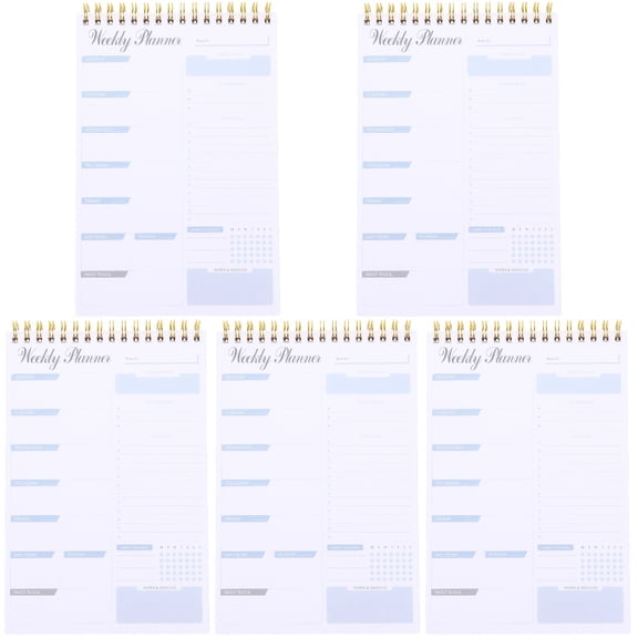 5 PCS Weekly Planner Notebook Loose Leaf Coil Office