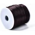 thumbnail image 1 of 1 rollo de hilo de nailon con cola de rata, cordón satinado color marrón coco, 1 mm, 76,55 yardas (70 m)/rollo, 1 of 2