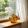 thumbnail image 4 of Hovilon Glass Pumpkin Vase for Flowers, Decorative Hydroponic Pumpkin Flower Vase in Clear Green Orange, Thick Glass Centerpiece for Fall Thanksgiving Halloween, Compact Tabletop Home Decor Gift, 4 of 6