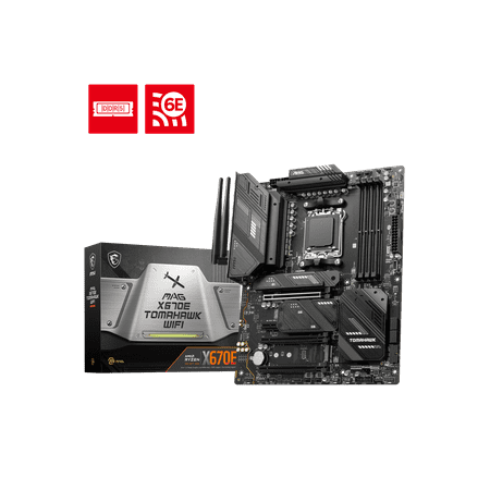 MSI - MAG X670E TOMAHAWK WIFI (Socket 1718) USB 3.2 AMD Motherboard - Black