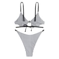 thumbnail image 3 of Bikini ZAFUL para mujer, sexy, con estampado de rayas blancas y negras, 3 of 7