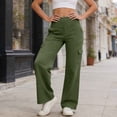 thumbnail image 7 of Lmueinov Women's High Waist Cargo Pants Stretchy Elastic Wide Leg Casual Work Lounge Trousers with Pockets, S-XXL, 7 of 7