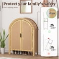 thumbnail image 6 of LEFHDA 2PCS Wood Bookshelf with Doors, Kids Arched Bookcase, Modern 4-Tier Bookshelf, Low Short Bookshelf with Adjustable Shelves, Covered Rounded Top Display Cabinet (Natural), 6 of 7