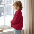 thumbnail image 5 of Annhoo Kids Knit Sweaters for Girl Crew Neck Oversized Soft Warm Trendy Pullover Kids Fall School Outfit Shirts, 5 of 9