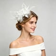 thumbnail image 2 of MuXiKeJi Clothes Headband with Feather, Women's Tea Party Hat for , Wedding, Fancy Dress Party, 2 of 4