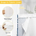 thumbnail image 6 of Sea Turtle Coastal No Hook Shower Curtain with Snap in Liner, Waterproof Fabric Shower Curtains, Summer Beach Coral Nautical Navy Blue Shower Curtain Set Top See Through for Bathroom 36"x78", 6 of 8