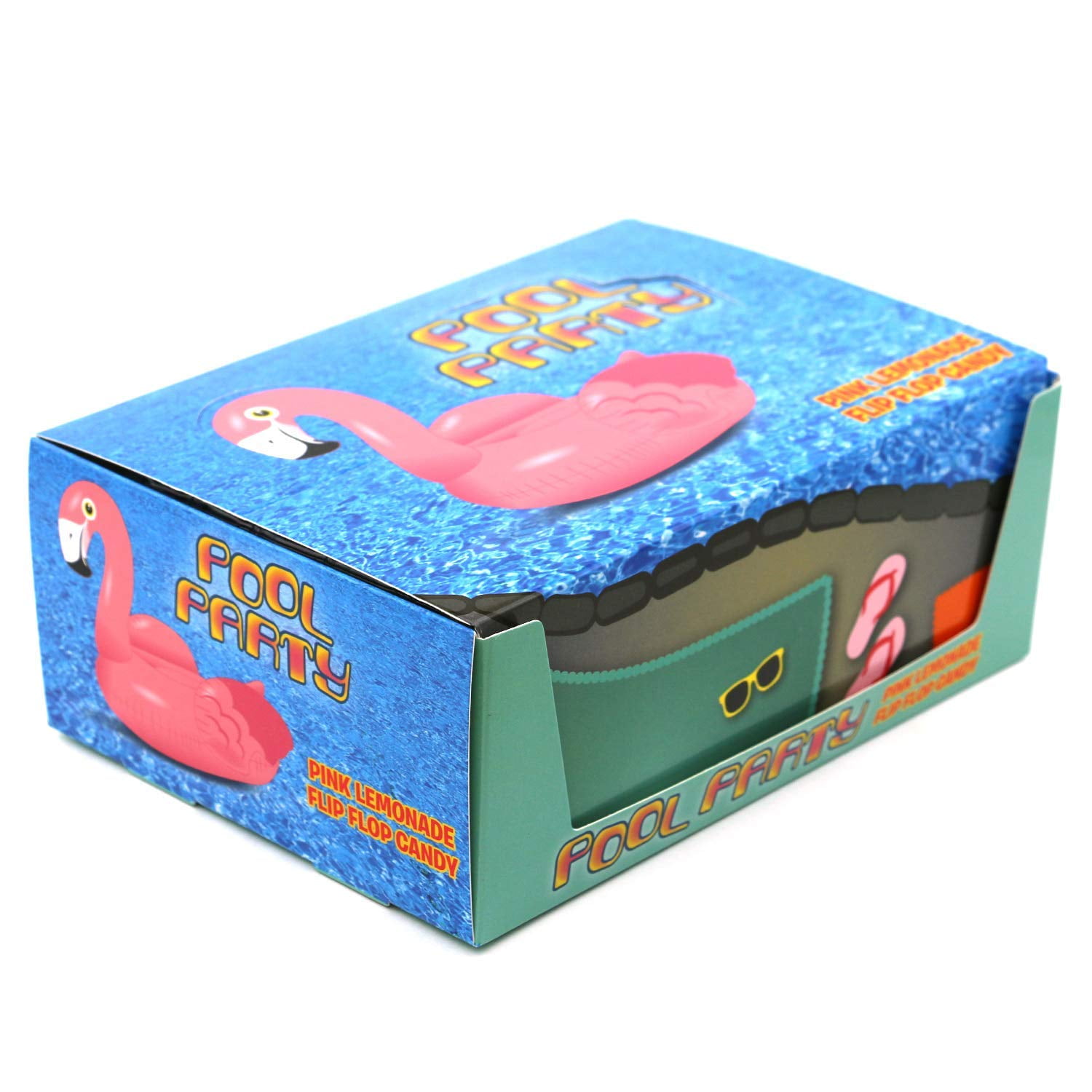 Boston America Flamingo Hard Candy Flip Flop Shaped Tin Strawberry Flavor Pink 12 Count 6 Oz