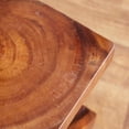 thumbnail image 5 of DecMode 12" x 18" Brown Suar Wood Handmade Geometric Accent Table with Spiral Base, 1-Piece, 5 of 15