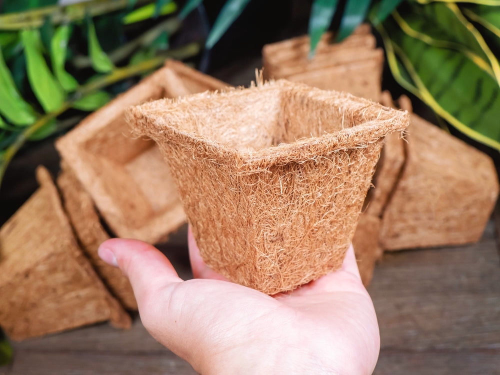 Envelor Coco Coir Plant Pots Seed Starter Tray Biodegradable Seed Starter Pots Coco Peat Pots Seedling Cups Small Plant Pots Germination Nursery Planting Tray Plant Starter Pots, 4 Inches 20 Pack