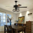 thumbnail image 3 of 52 Inch Retro LED Ceiling Fan Light and Remote, 5 Wood Blades 3 Speed Pendant Lamp for Bedroom Living Room Kitchen, 3 of 6