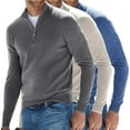 thumbnail image 4 of Men's Quarter Zip Sweater Casual Neck Pullover Ribbed Knit Sweater, 4 of 7