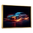 thumbnail image 2 of Designart "Luxury Car Adorned With Neon Light Strips" Cars Luxury Floater Framed Canvas Prints, 2 of 5
