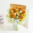 thumbnail image 5 of Hand-Woven Wool Bouquet*1 Clearance! Hand Woven Wool Bouquets Finished Sunflowers Teachers' Day Bouquets Knitted Artificial Flowers, 5 of 7