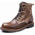 thumbnail image 1 of Botas para hombre, zapatos de cuero para hombre, botas de media caña con suela gruesa, botas de herramientas, botas de tendencia para hombre, 1 of 5