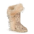 thumbnail image 1 of Bamboo Round Toe Faux Fur Split Collar Mid Calf Boot 20362, 1 of 6
