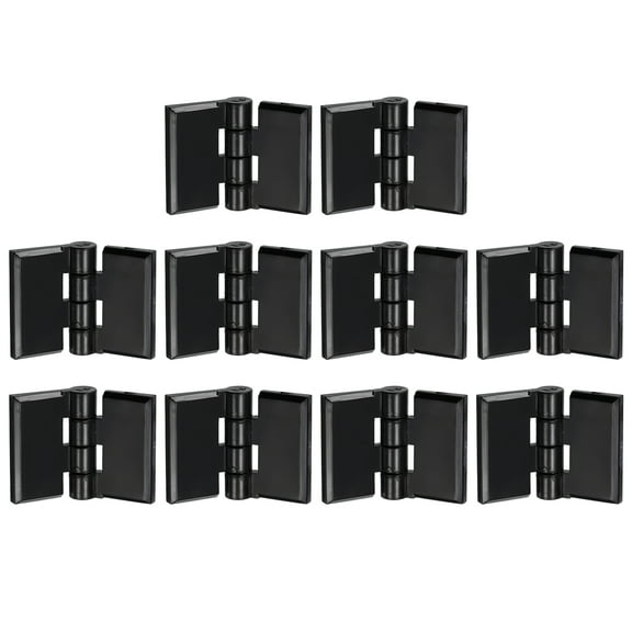 Uxcell 10Pack 0.9x1.3 Inch Acrylic Hinges Mini Hardware Folding Hinge for Box Black