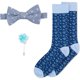 thumbnail image 1 of bar III Conjunto de alfiler de solapa y calcetines para hombre, pajarita autoatada, azul, talla única, 1 of 1