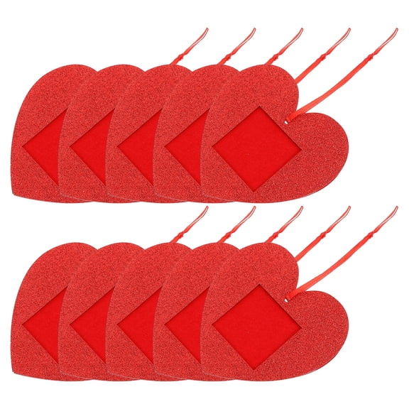 10 Pcs Strip Decor Heart Charm Hanging Photo Frames 10.80X10.50X0.20CM