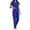 Blue, variant on CHUMUD Women's Scrubs Set – V-Neck Short Sleeve Top & Flare Leg Pants with Pockets Medical Uniforms for Nurse, Doctor, Healthcare Workers