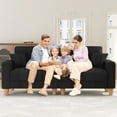 thumbnail image 5 of AAQZ 101" Corduroy Sofa Couch for Living Room, 3 Seater Deep Seat Comfy Couch in a Box, 2 Cushions, 2 Pillows Tool-Free Setup,Black, 5 of 18