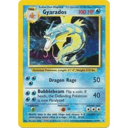 Pokemon Base Set Holo Rare Gyarados #6 (Shadowless)