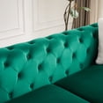 thumbnail image 6 of 82.5" Deluxe Velvet Sofa with Chesterfield Tufted Buttons, Modern Comfy Couch with 2 Pillows and Metal Feet, 3-Seat Luxury Sofa for Living Room, Green, 6 of 9